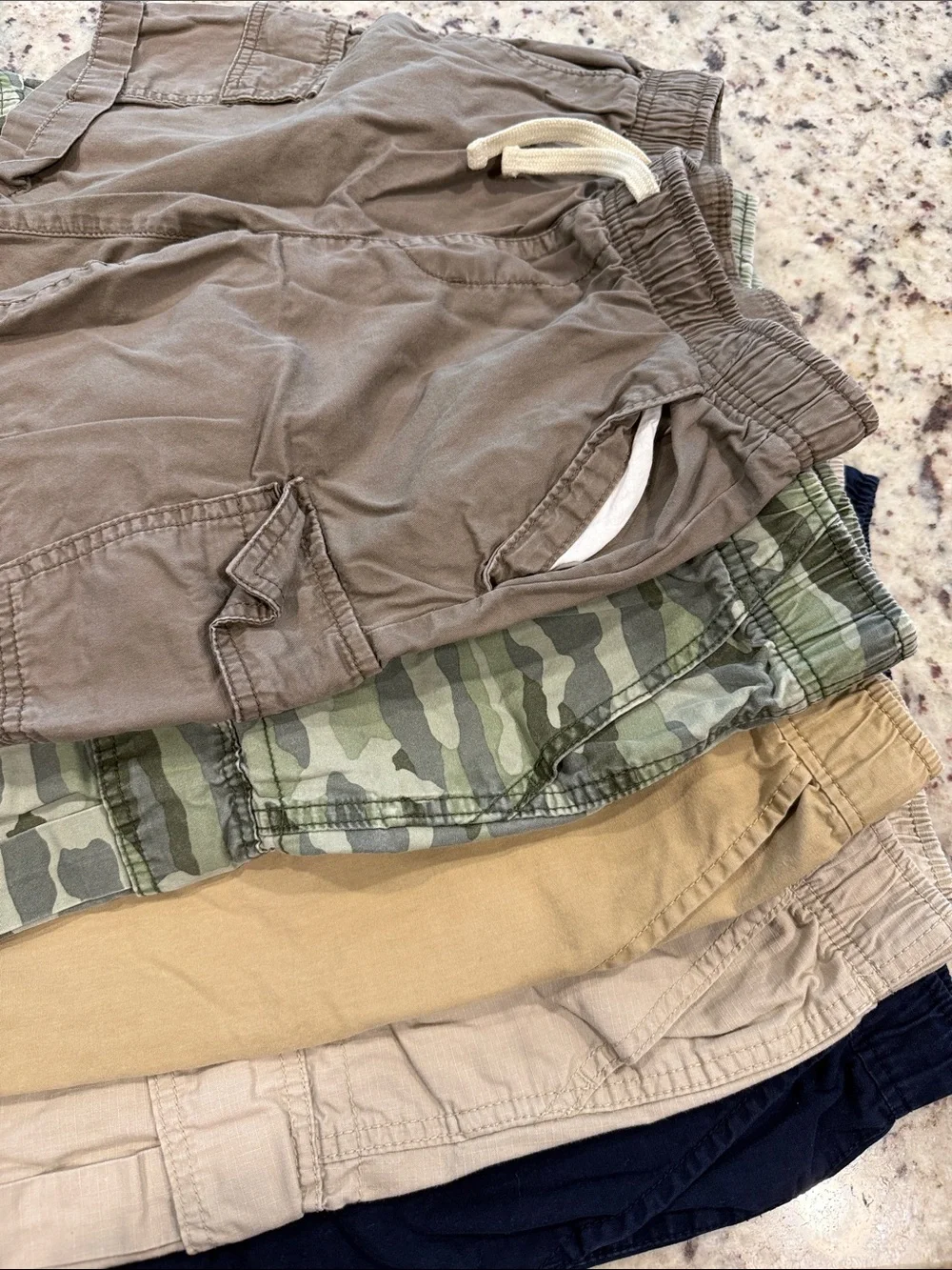 The Children's Place Brown, Camouflage, Tan, Khaki, Navy Kids Cargo Shorts Set